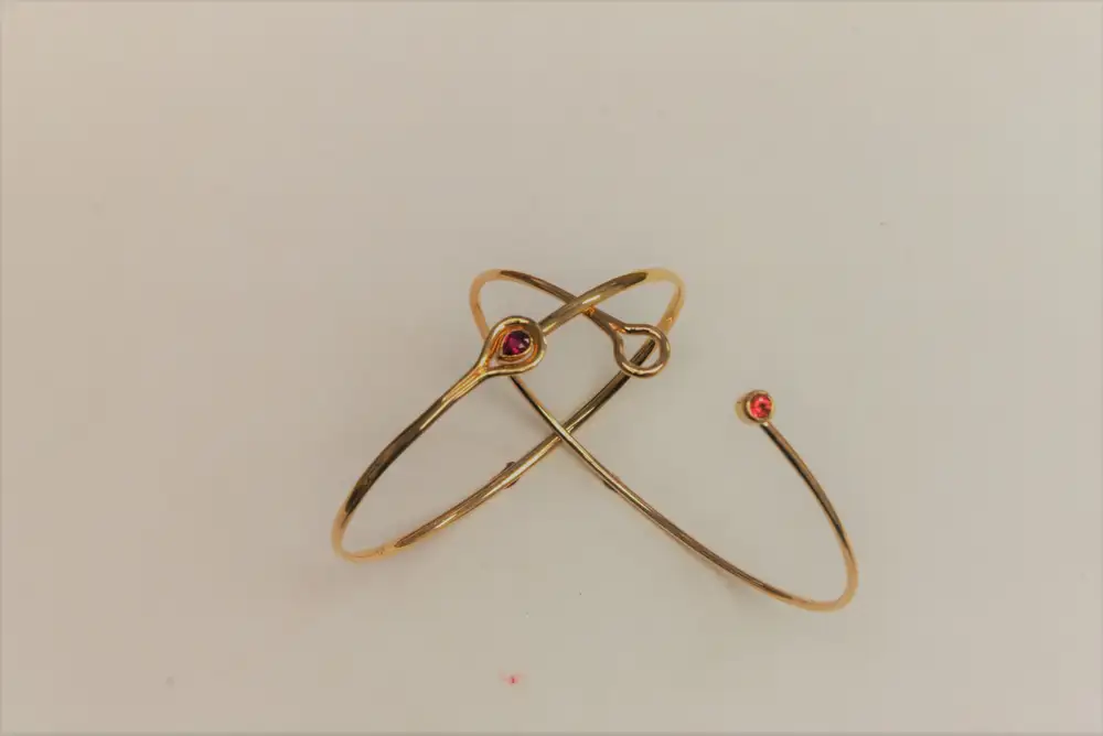 Ruby key-hole bracelets, handcrafted in platinum