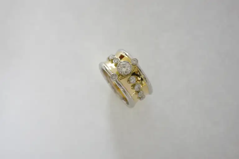 Custom platinum ring, handcrafted in the Burlington atelier